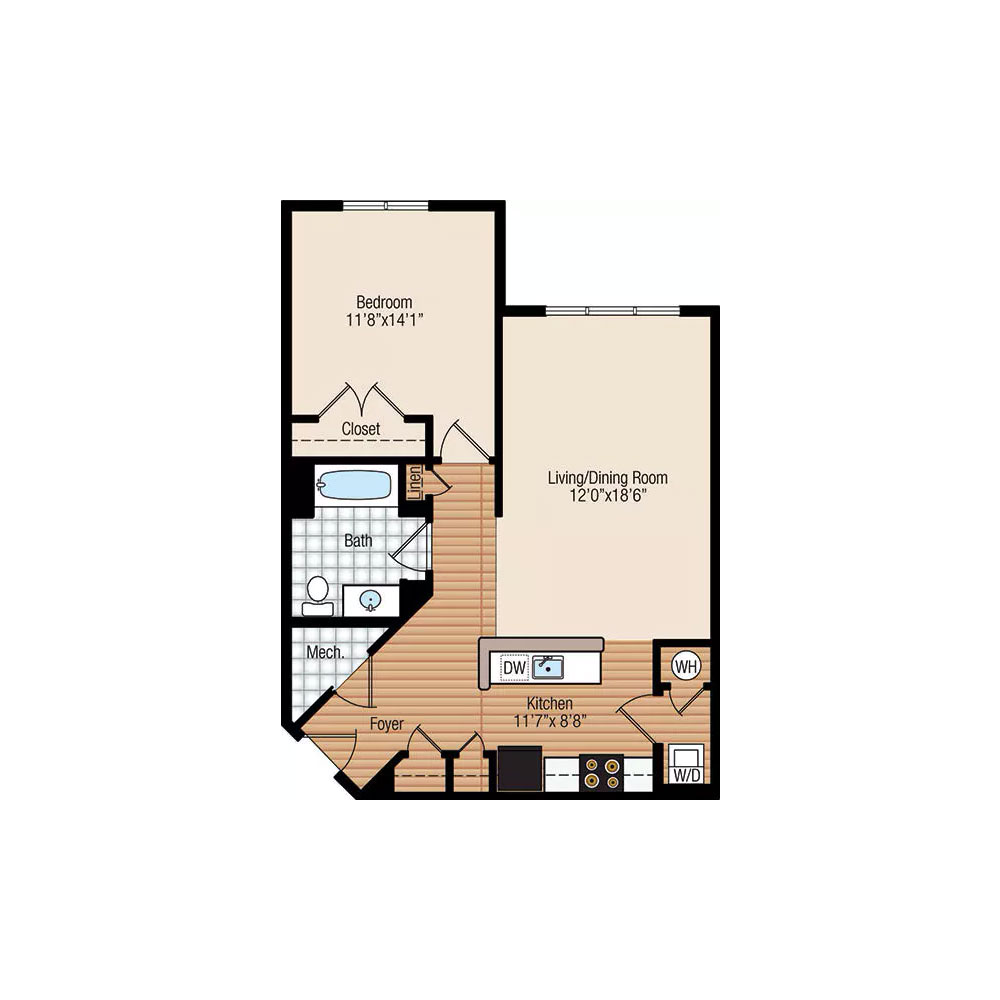 Aspen 1 Bedroom | 1 Bath 762 sq ft $Call For Pricing